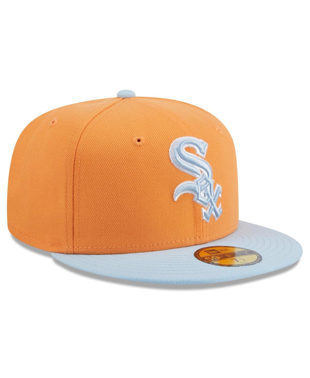 Shop New Era Men's Orange/light Blue Chicago White Sox Spring Color Basic Two-tone 59fifty Fitted Hat In Orange,light Blue