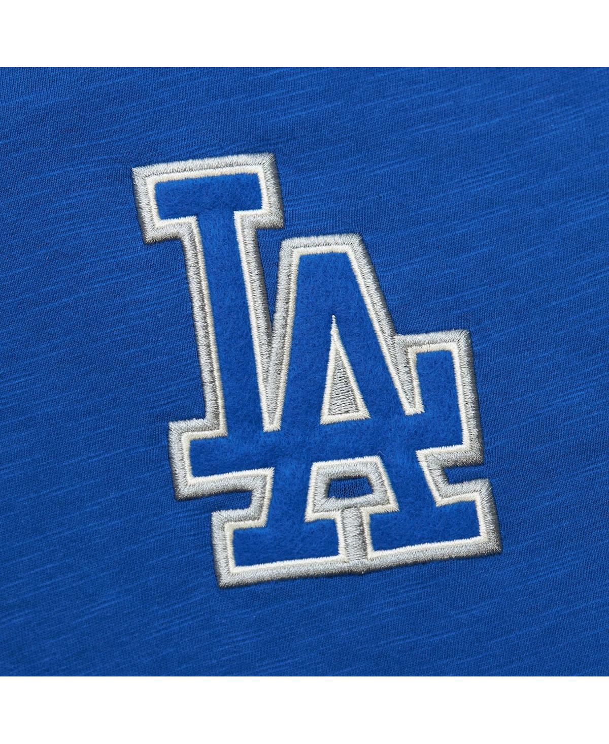 Mitchell & Ness Men's Royal Los Angeles Dodgers Cooperstown Collection Legendary Raglan Slub Henley 3/4-sleeve T-shi In Royal