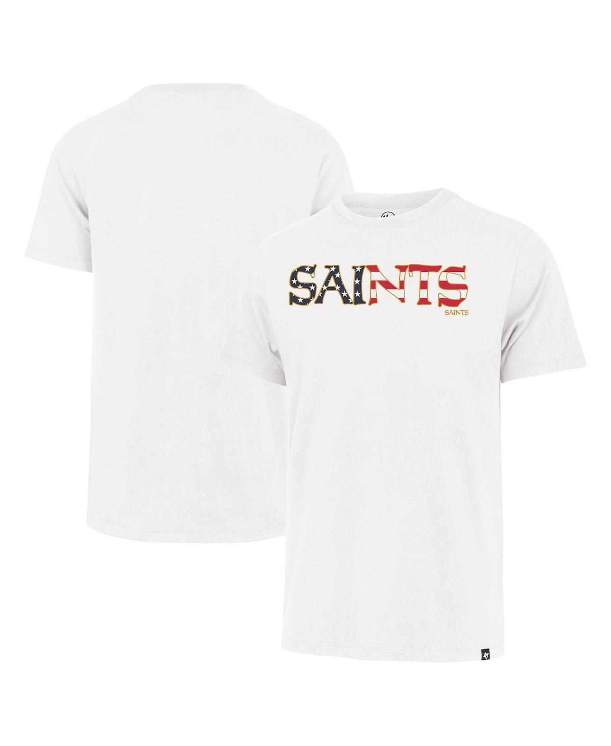 47 Brand Men's White New Orleans Saints Flag Script Franklin T-shirt In White