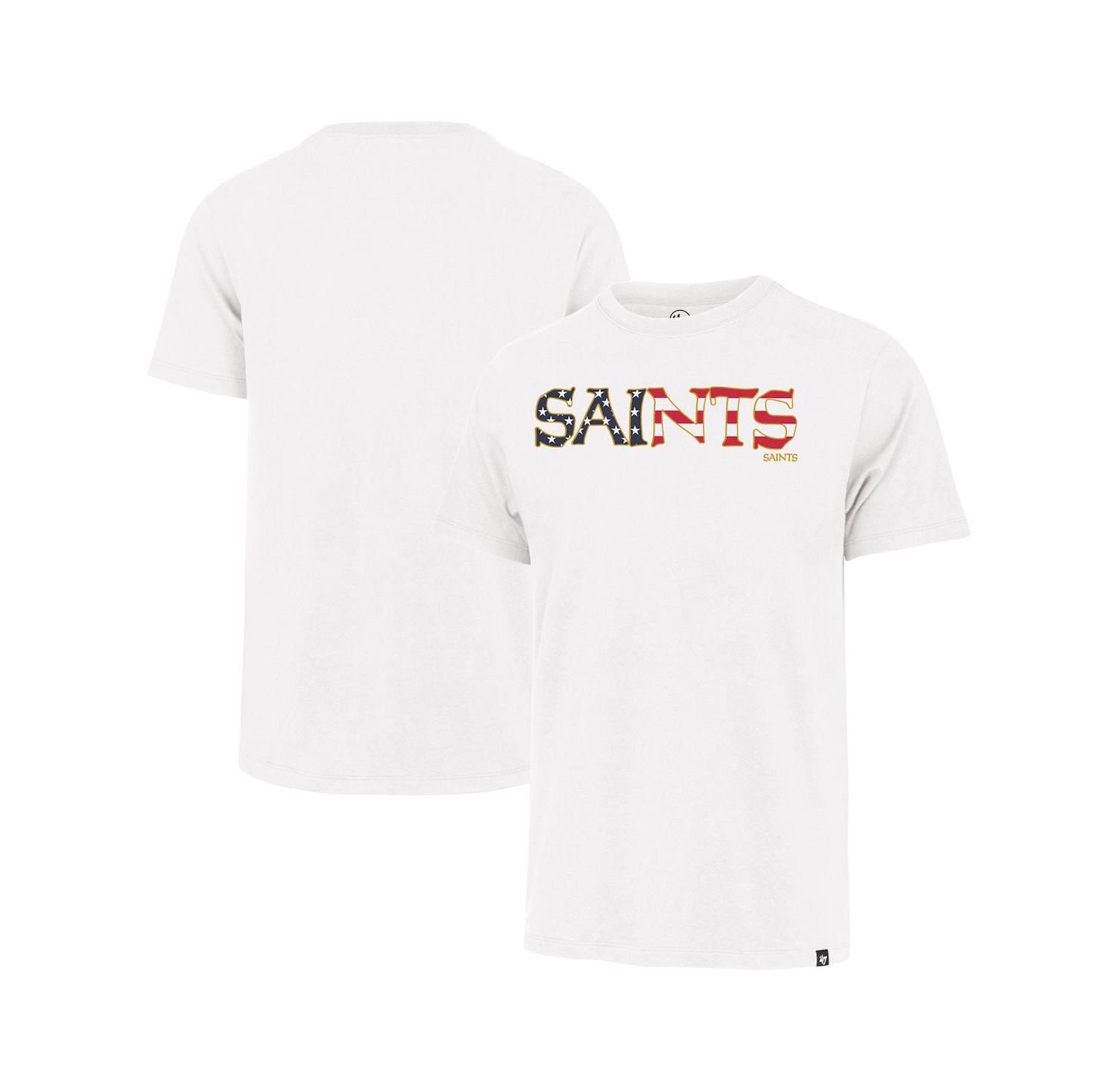 Men's White New Orleans Saints Flag Script Franklin T-Shirt