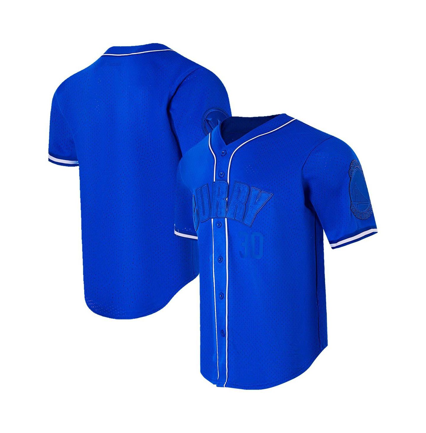 Мужской топ Pro Standard Stephen Curry Royal Golden State Warriors Triple Tonal Mesh Button-Up — фото 1