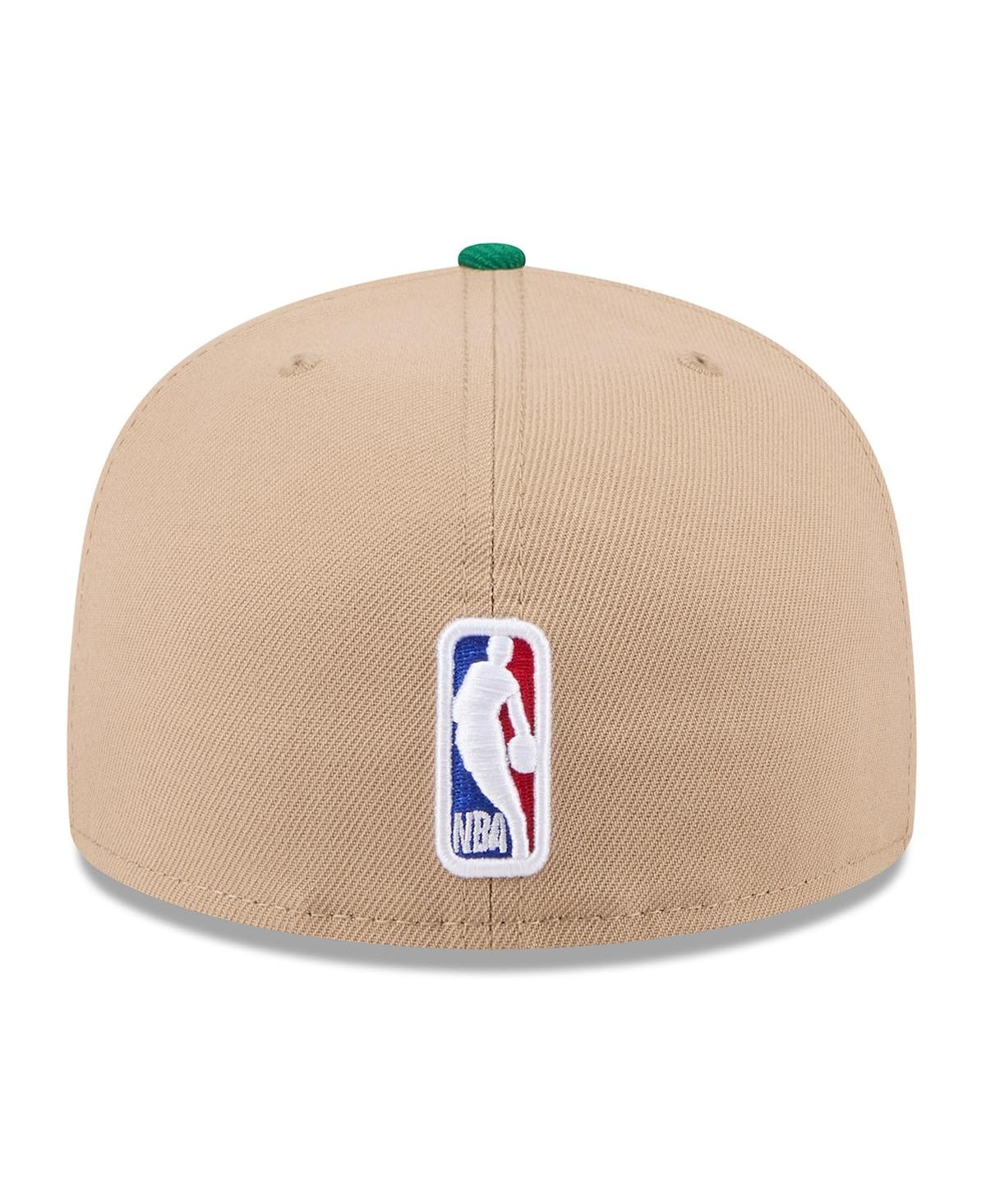 Shop New Era Men's Tan/kelly Green Boston Celtics 2024 Nba Draft 59fifty Fitted Hat In Tan,kelly Green