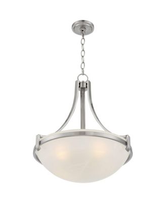 Mallot Brushed Nickel Pendant Chandelier 20" Wide Industrial Champagne Glass Bowl Shade 4-Light Fixture for Dining Room Kitchen Island