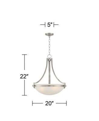Mallot Brushed Nickel Pendant Chandelier 20" Wide Industrial Champagne Glass Bowl Shade 4-Light Fixture for Dining Room Kitchen Island