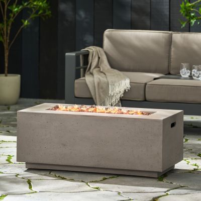 Modern Concrete Fire Pit with 40K BTU for Indoor Warmth and Style