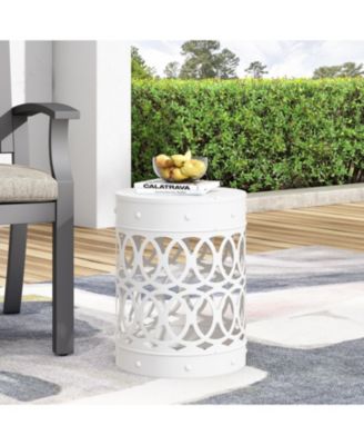 Modern Geometric Iron Cut Side Table Chic, Durable, Assembly-Free