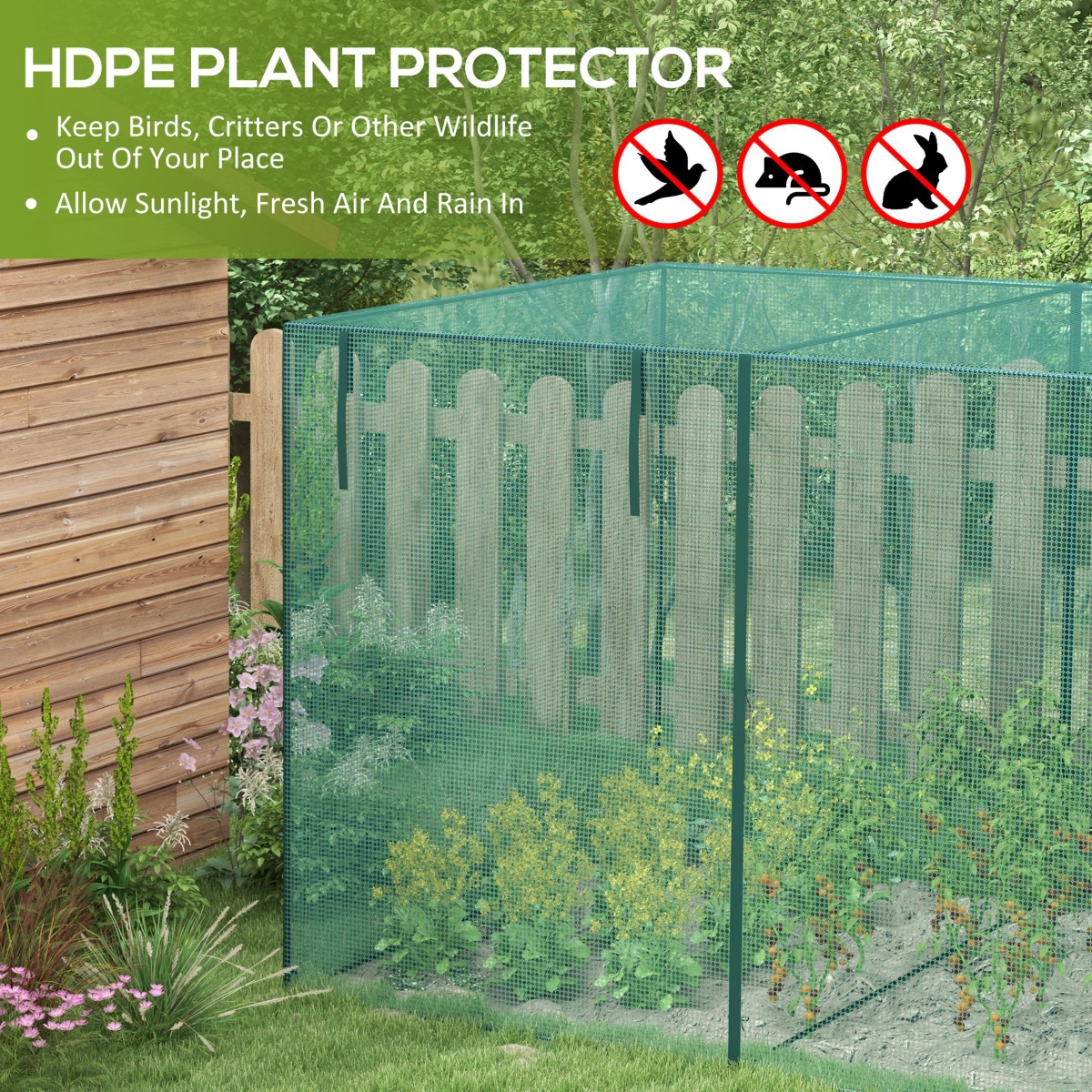 Streamdale Furniture Heavy Duty Hdpe Bird Proof Plant Protection Tent with Easy Access Door