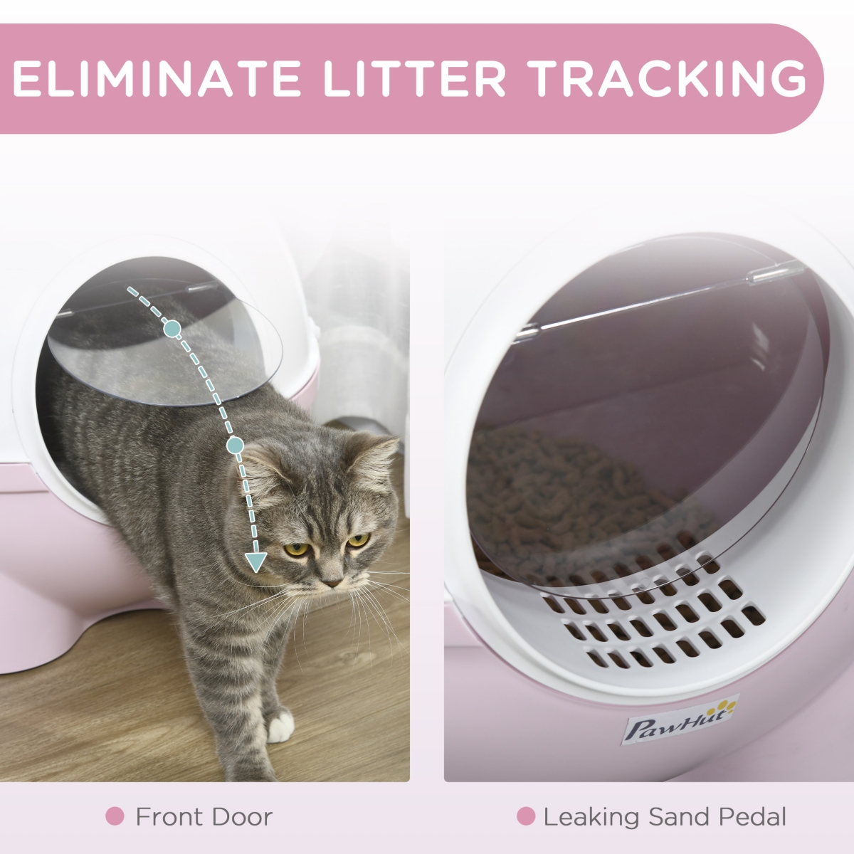Streamdale Furniture Odorless, Private Cat Litter Box with Anti-Tracking Pedal and Included Scoop