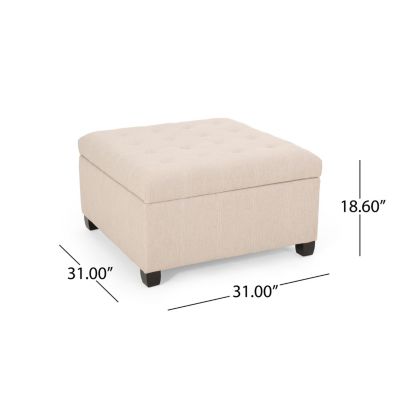 Streamdale Chic Waffle-Stitch Storage Ottoman Unclutter in Style