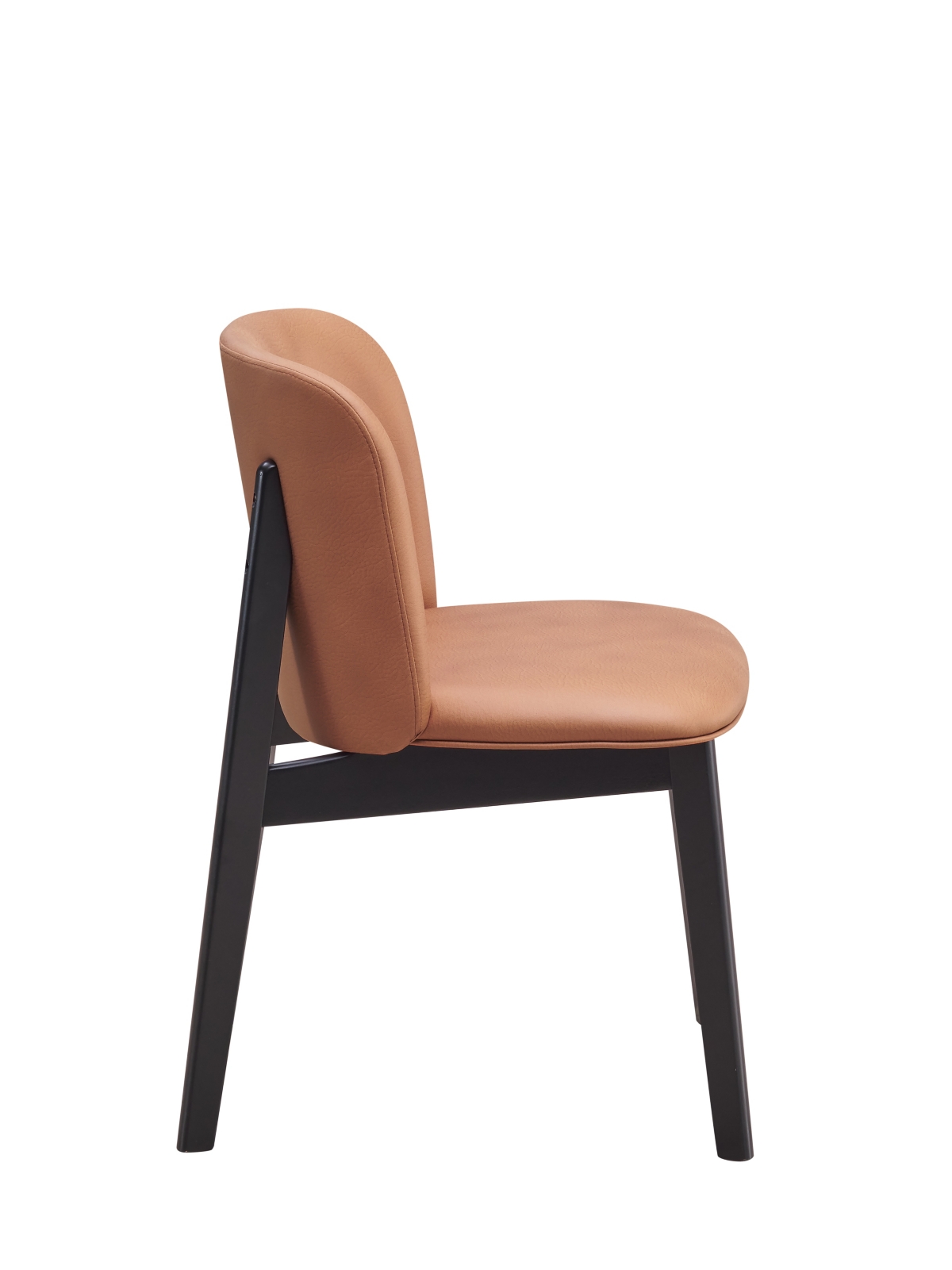 Streamdale Furniture Eliora Side Chair (Set-2),Fabric & Black Finish - Camel