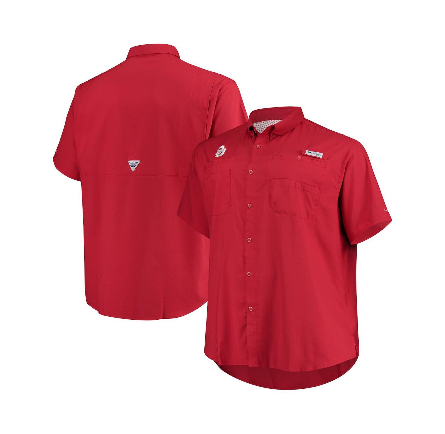 Men's Crimson Oklahoma Sooners Big & Tall Tamiami Omni-Shade Button-Down Shirt