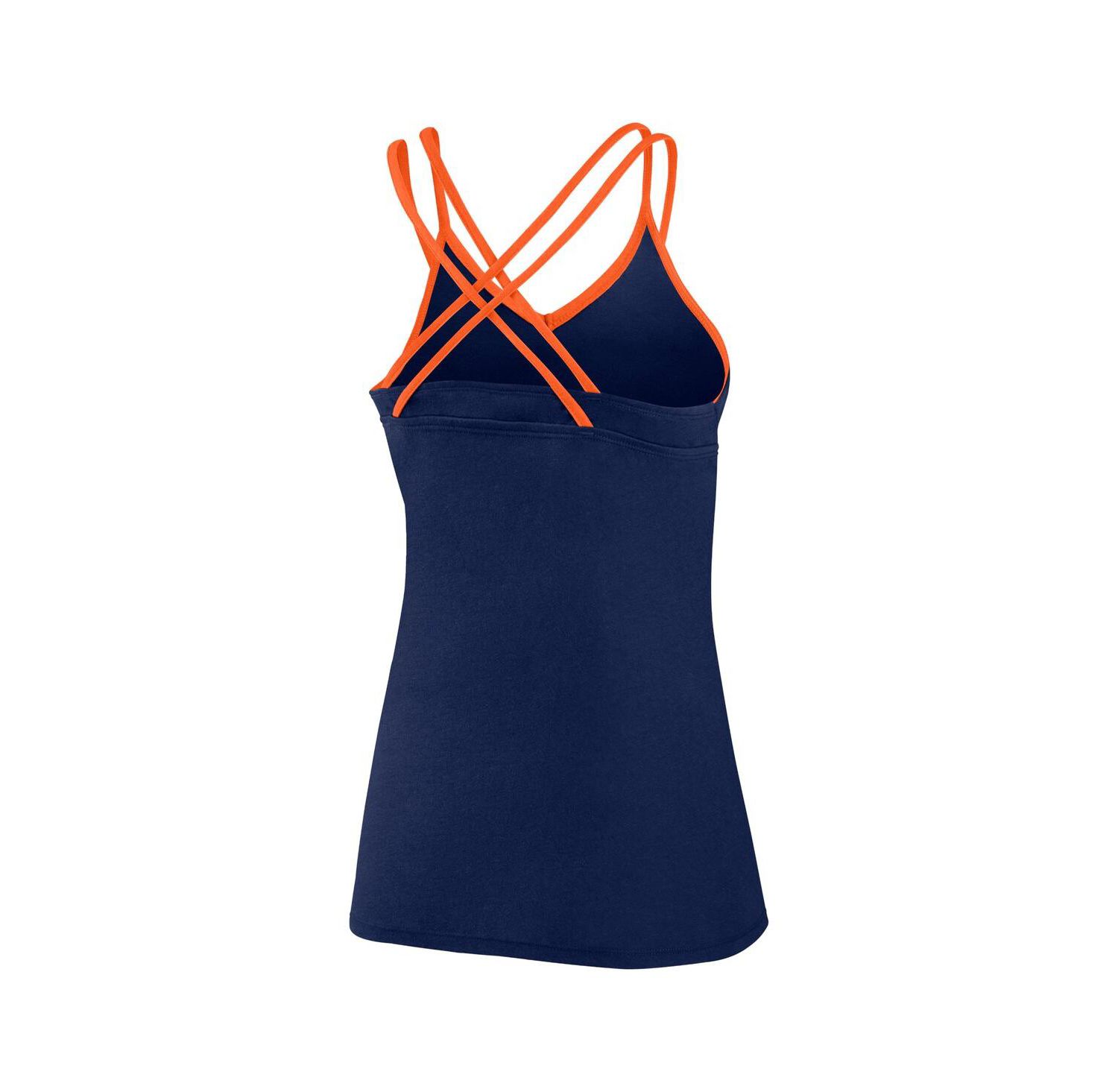Women's Navy Houston Astros Go For It Strappy V-Neck Tank Top