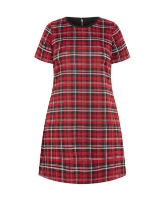 Plus Size Check Love Shift Mini Dress