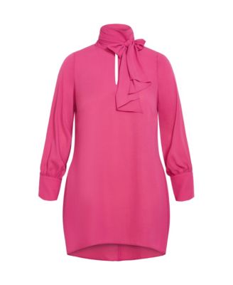 Plus Size Neck Tie Tunic Top