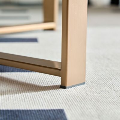 Modern 31.5" Coffee Table with Stainless Steel Base