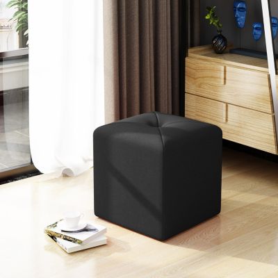 Streamdale Navy Blue 16.5" Square Ottoman for Extra Seating or Footrest