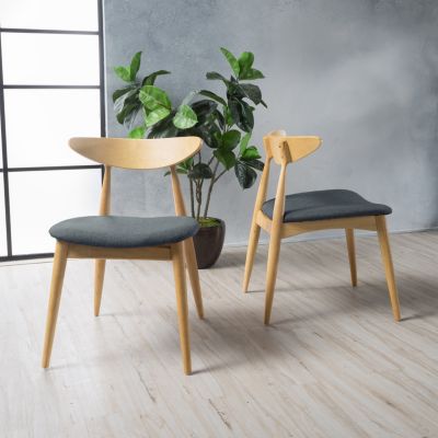 Streamdale Mid-Century Modern Upholstered Rubberwood Chair