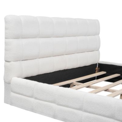 Streamdale Queen Size Upholstered Platform Bed, White
