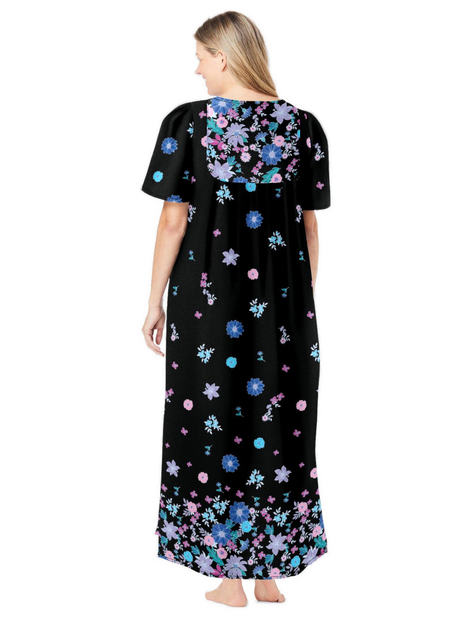 Women's Only Necessities Bib-Front Short Sleeve Maxi Lounger