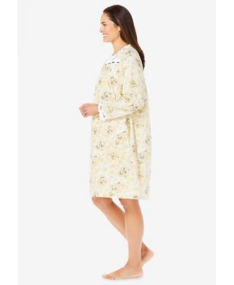 Plus Size Only Neccessities Short 2-Piece Cabbage-Rose Peignoir Set