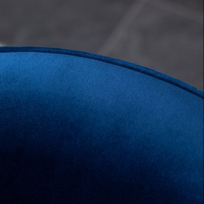 Contemporary Velvet Swivel Chair, Blue