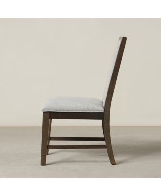 Solid Wood Upholstered Dining Chairs, Set of 2, Gray