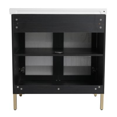 32" Freestanding Bathroom Vanity with Ceramic Sink