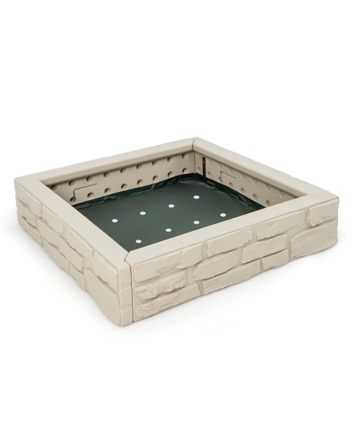 Costway Kids Sandbox with Cover Bottom Liner Backyard Beach Hdpe Sandpit for Outdoor Play