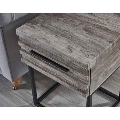 Celestial Contemporary Storage End table, Gray