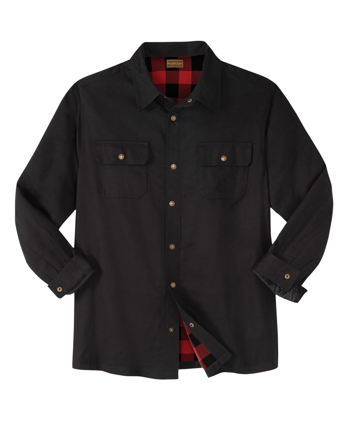 Boulder Creek Men's by KingSize Flannel-Lined Twill Shirt Jacket
