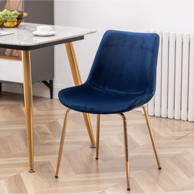 Modern Velvet Dining Chair, Set of 2, Blue