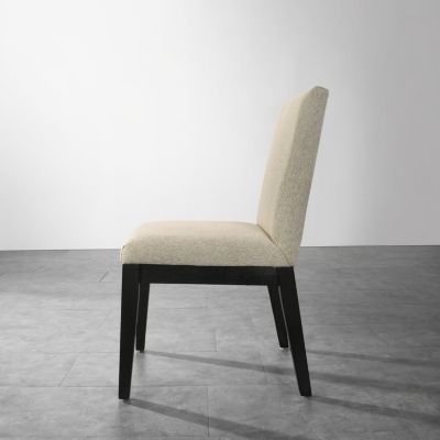 Rocco Contemporary Solid Wood Dining Chairs, Set of 2, Beige