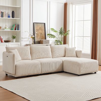 Modern Modular Corduroy Sofa with Customizable Combinations