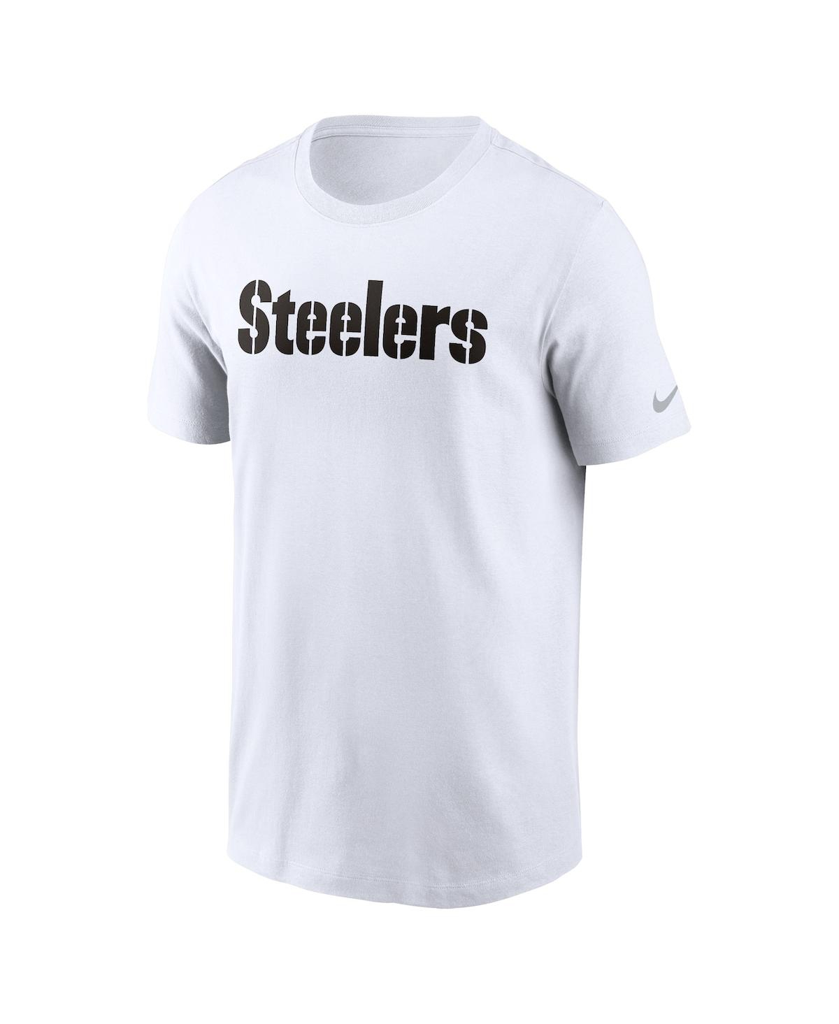 Nike Men's White Pittsburgh Steelers Primetime Wordmark Essential T-shirt In White