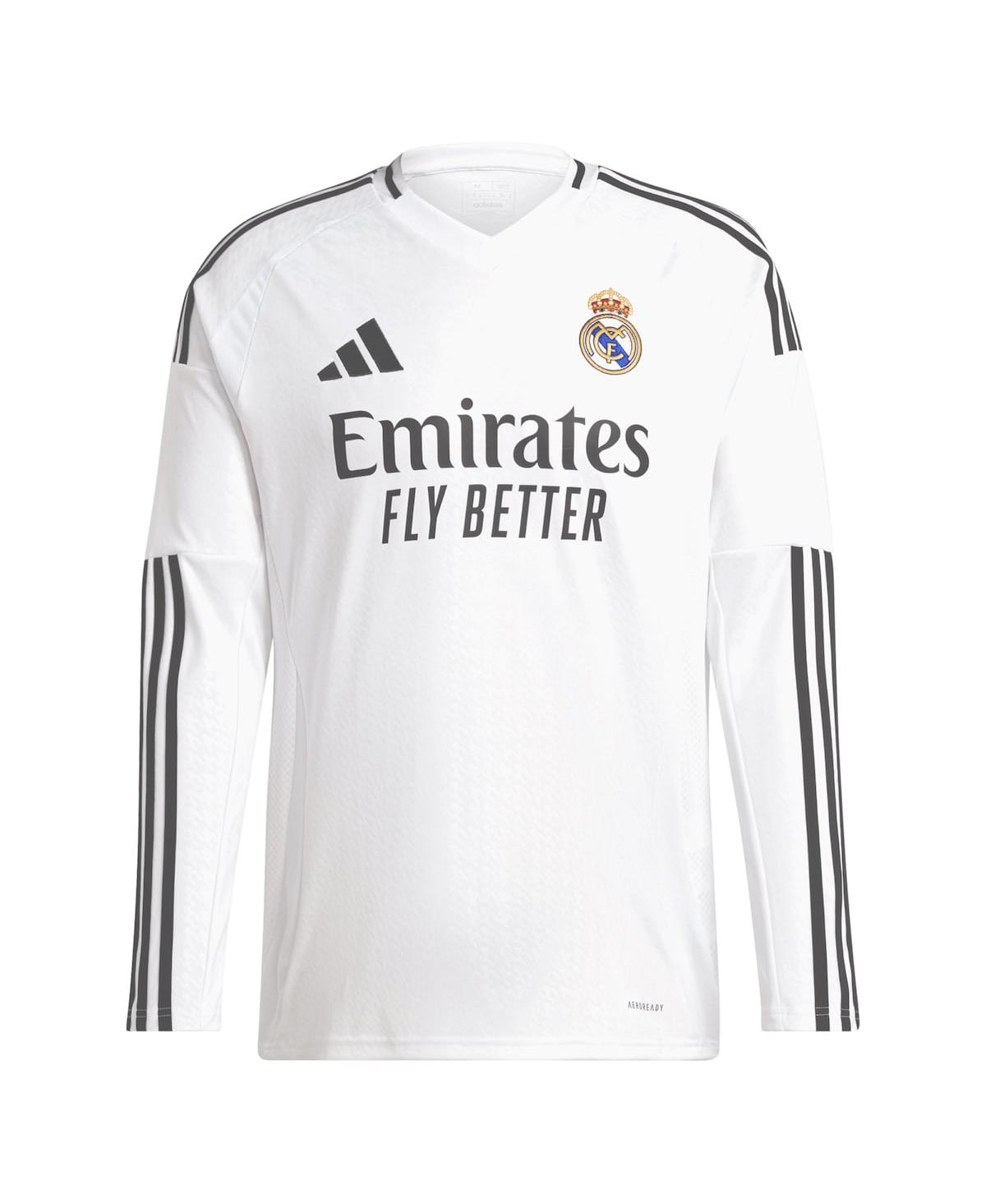 Adidas Men'sReal Madrid 2024/25 Home Replica Long Sleeve Jersey - White