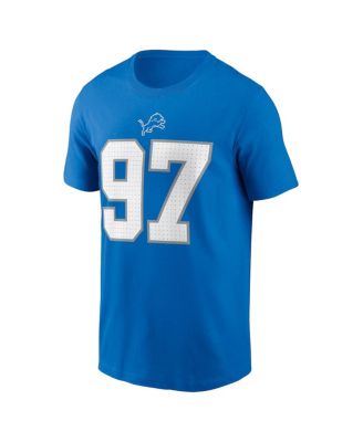 Nike Men's Aidan Hutchinson Blue Detroit Lions Name Number T-Shirt