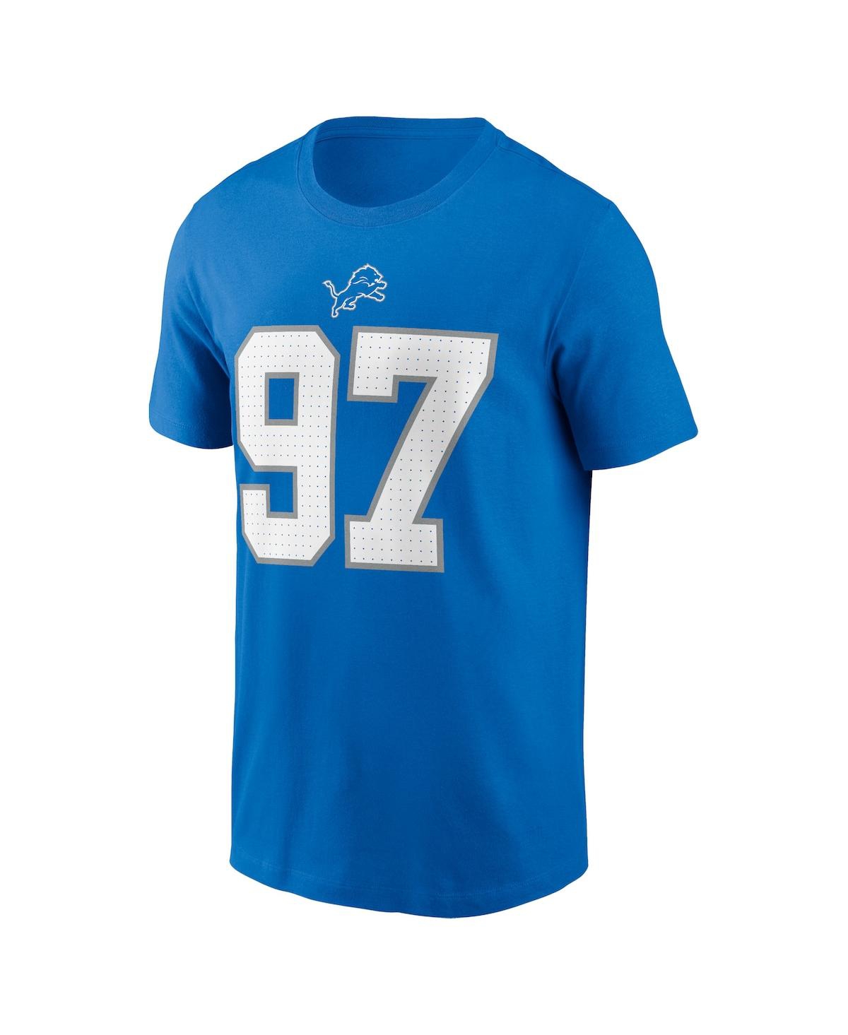 Nike Men's Aidan HutchinsonDetroit Lions Name Number T-Shirt - Blue