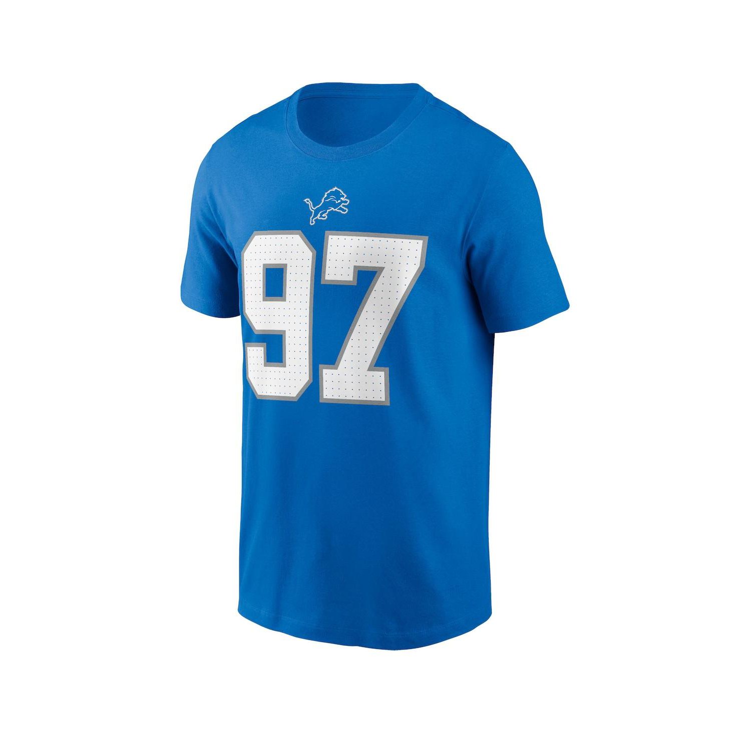 Nike Men's Aidan Hutchinson Blue Detroit Lions Name & Number T-Shirt