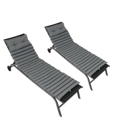 Streamdale Premium 72.8" UV-Resistant Outdoor Chaise Lounge Cushions (2 Pack)