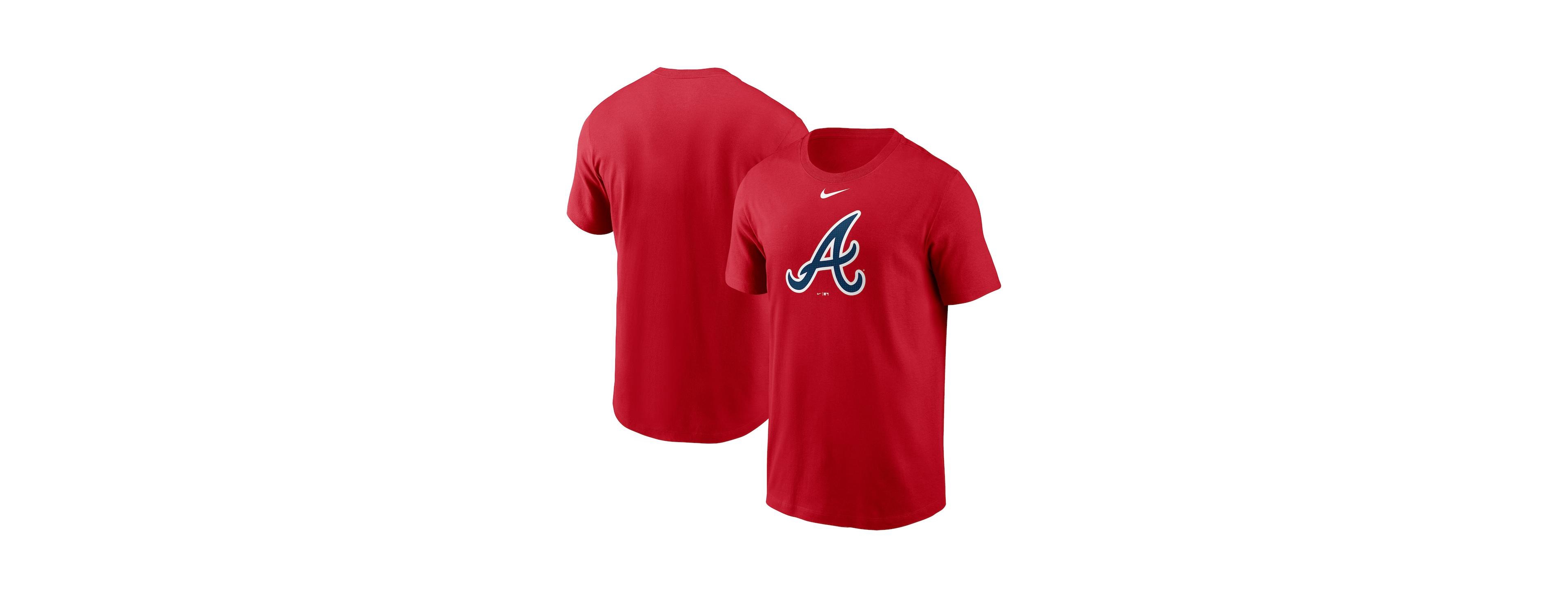 Nike Men's Red Atlanta Braves Fuse Logo T-Shirt