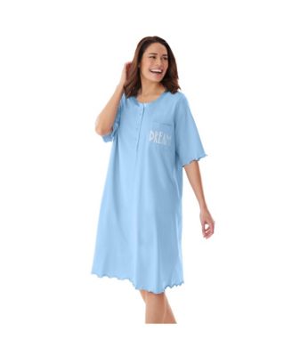Women's Satin Trim Cotton Sleepshirt