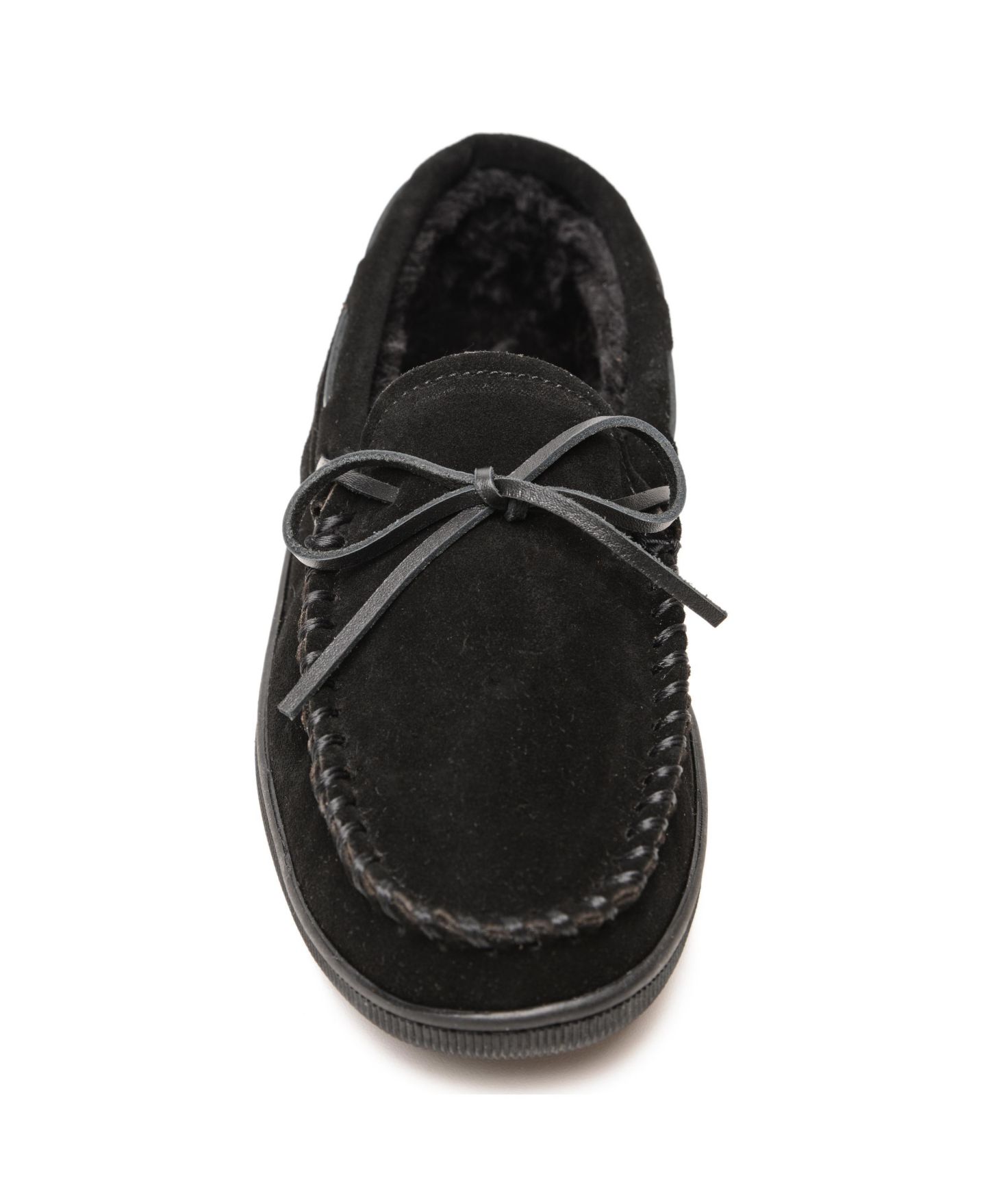 Мужские тапочки Minnetonka Pile Lined Hardsole Wide Width Slipper, цвет: Чёрный — фото 2