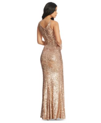 Women's Iris Sequined Side-Slit Gown