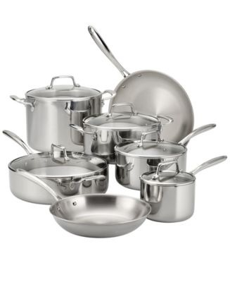 Tramontina TriPly Clad Stainless Steel Glass Lid 12 Pc Cookware Set - Macy's