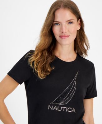 Nautica Women's Embellished Logo Crewneck T-Shirt