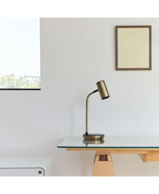 Ezra 16.5" LED Table Lamp with Wireless Charging Pad and Rotating Shade