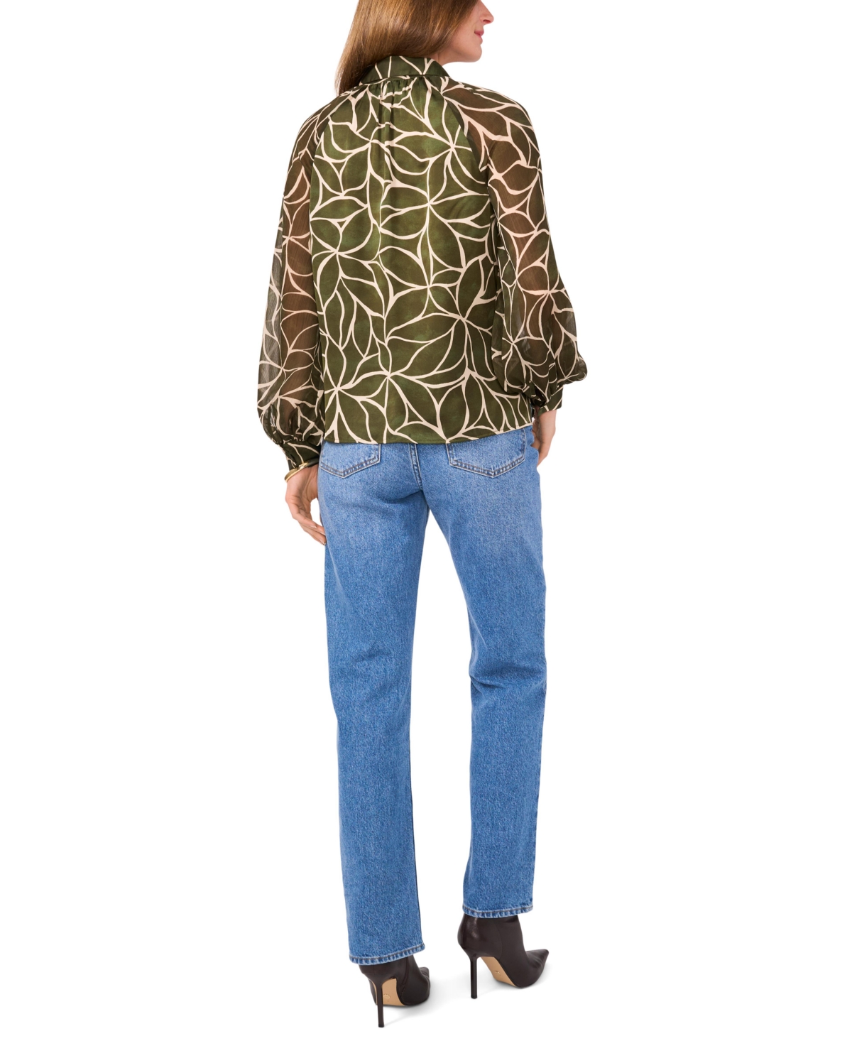 Vince Camuto Women's Split-Neck Raglan-Sleeve Top