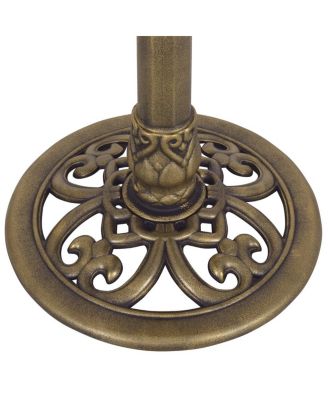 Antique Gold Freestanding Pedestal Bird Bath Feeder Outdoor Garden Yard Decor