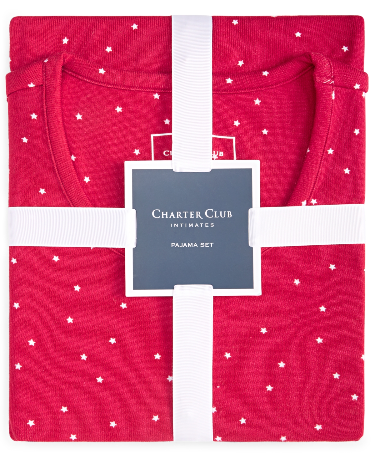 Charter Club Women's 2-pc. Printed Long-sleeve Packaged Pajamas Set, Created For Macy's In Ditsy Star Red