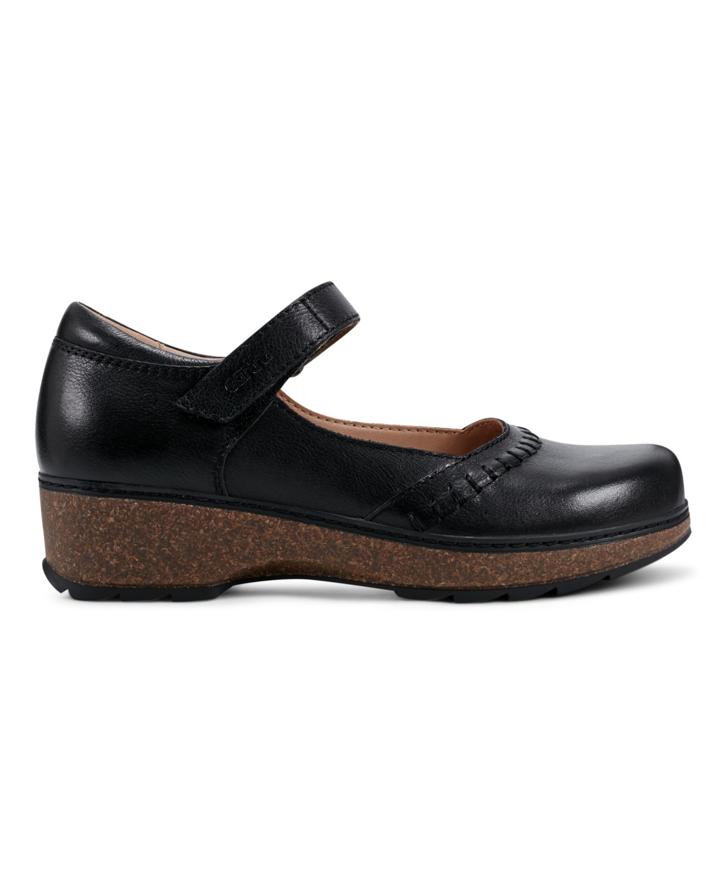 Женские балетки Earth Kalece Leather Stitched Mary Jane Flats, цвет: Чёрный кожаный — фото 2